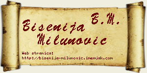 Bisenija Milunović vizit kartica